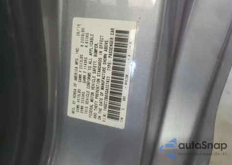 2016 Honda Accord Exl from USA, damaged, VIN 1HGCT2B8XGA007823